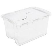 storage tote with hinged lid