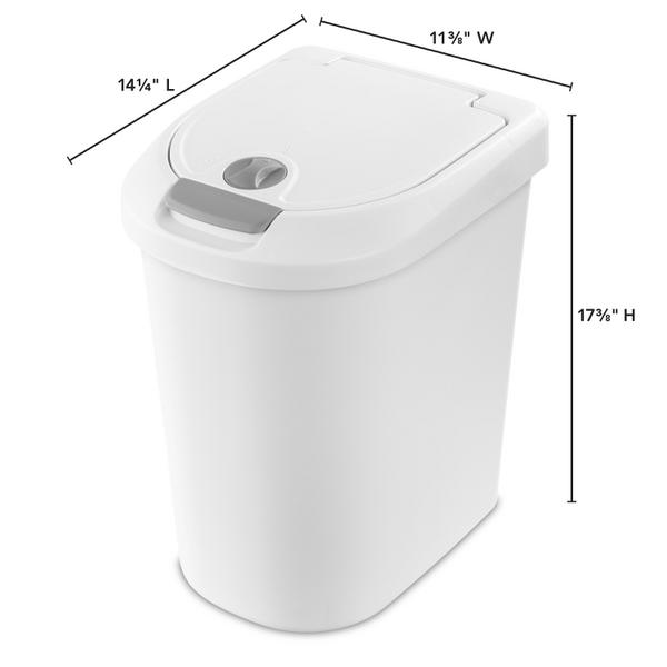 Sterilite 1099 7.3 Gal. Locking TouchTop™ Wastebasket White