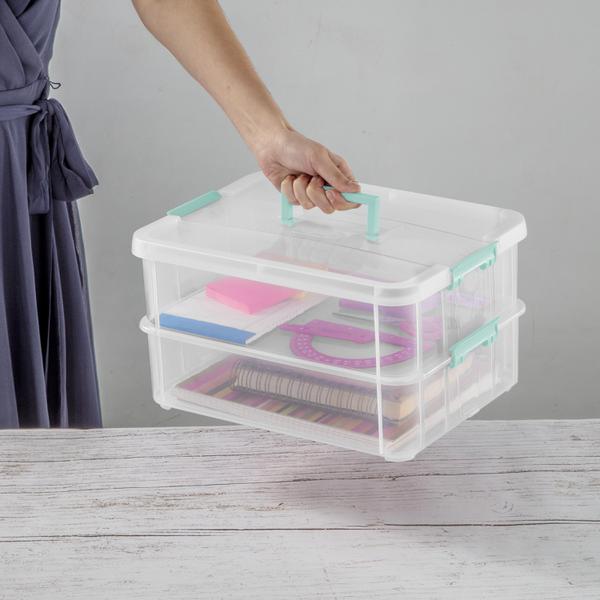 Mini Storage Plastic Box Organizer Portable Small Clear Layer Sorting 9 Drawers