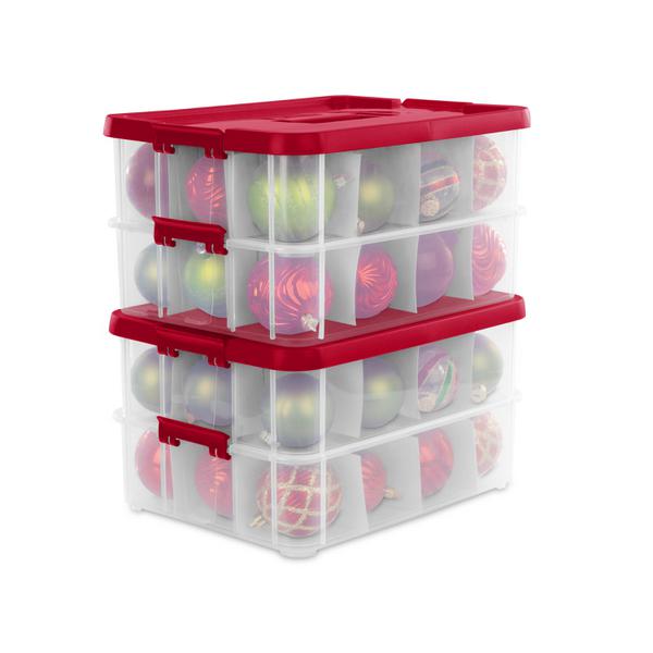 Sterilite Christmas Ornament Storage Case.