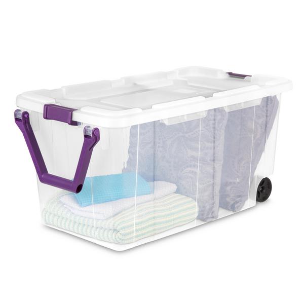 160 Qt Wheeled Storage Box, Rolling Storage Containers Wheels