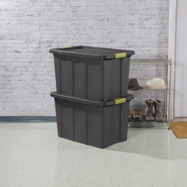 sterilite 30 gallon plastic stackable storage tote container box