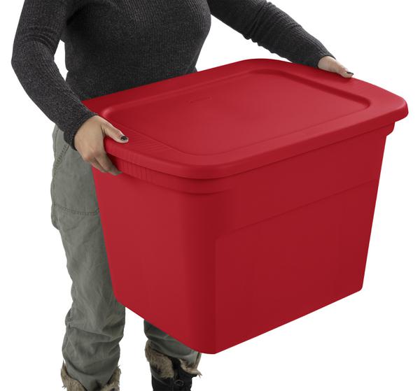 red tote bin