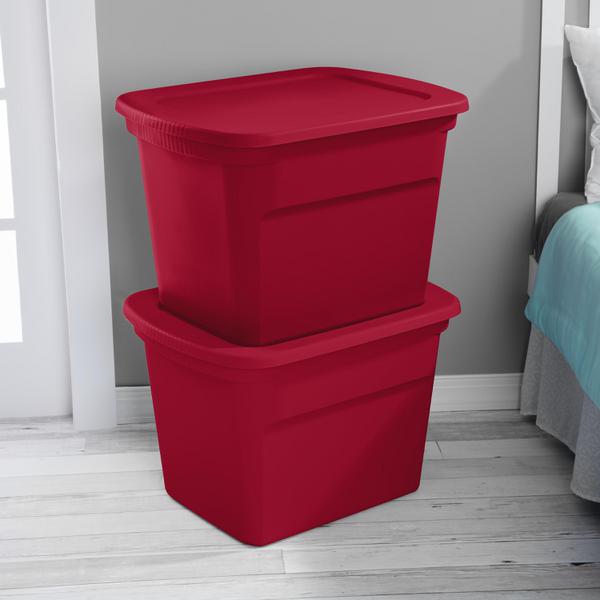 red tote bin