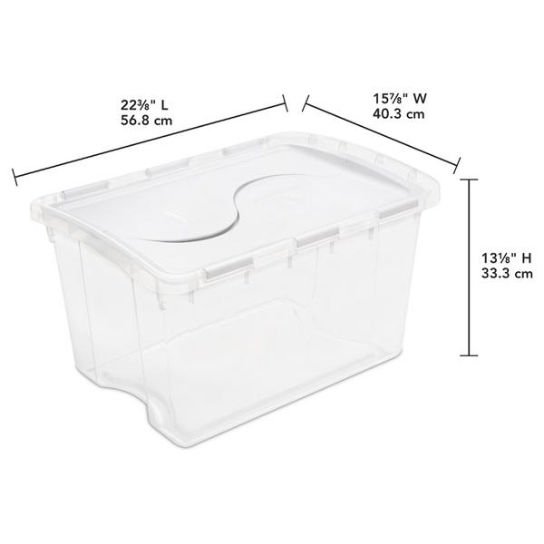 hinged storage tote