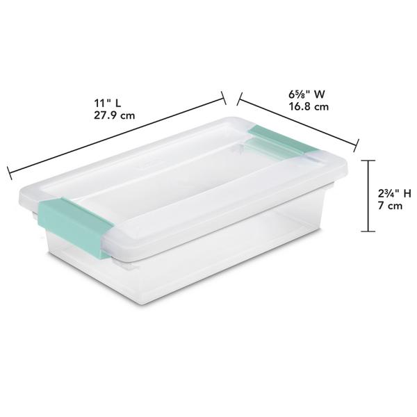 sterilite small clip box clear storage tote container with latching lid