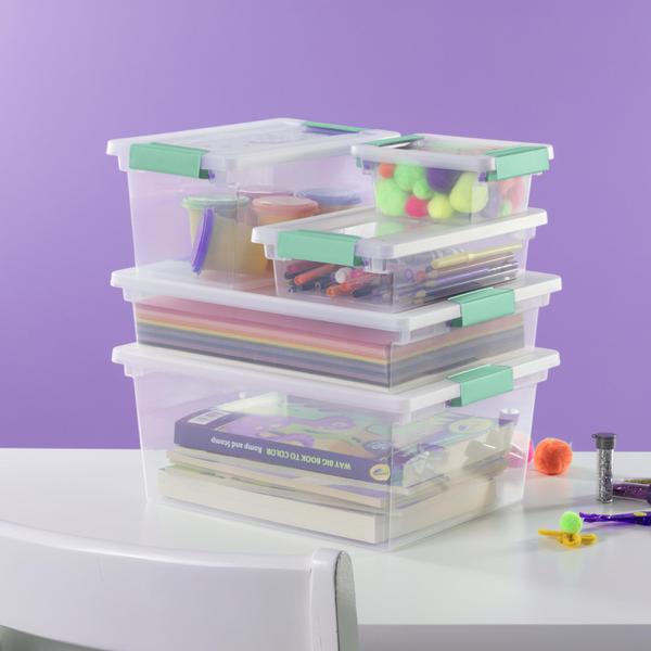 sterilite small clip box clear storage tote container with latching lid