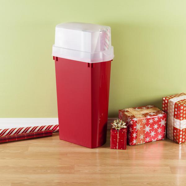 sterilite 30 inch christmas holiday gift wrapping paper storage box