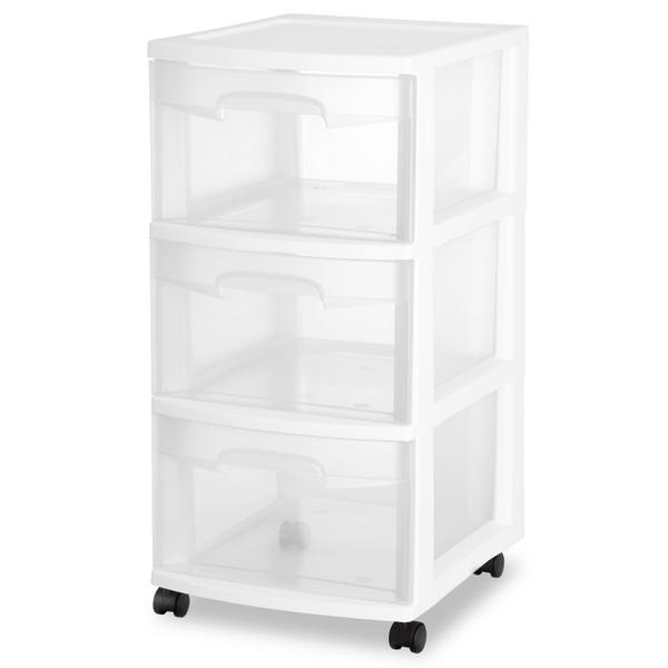 3 drawer plastic tote